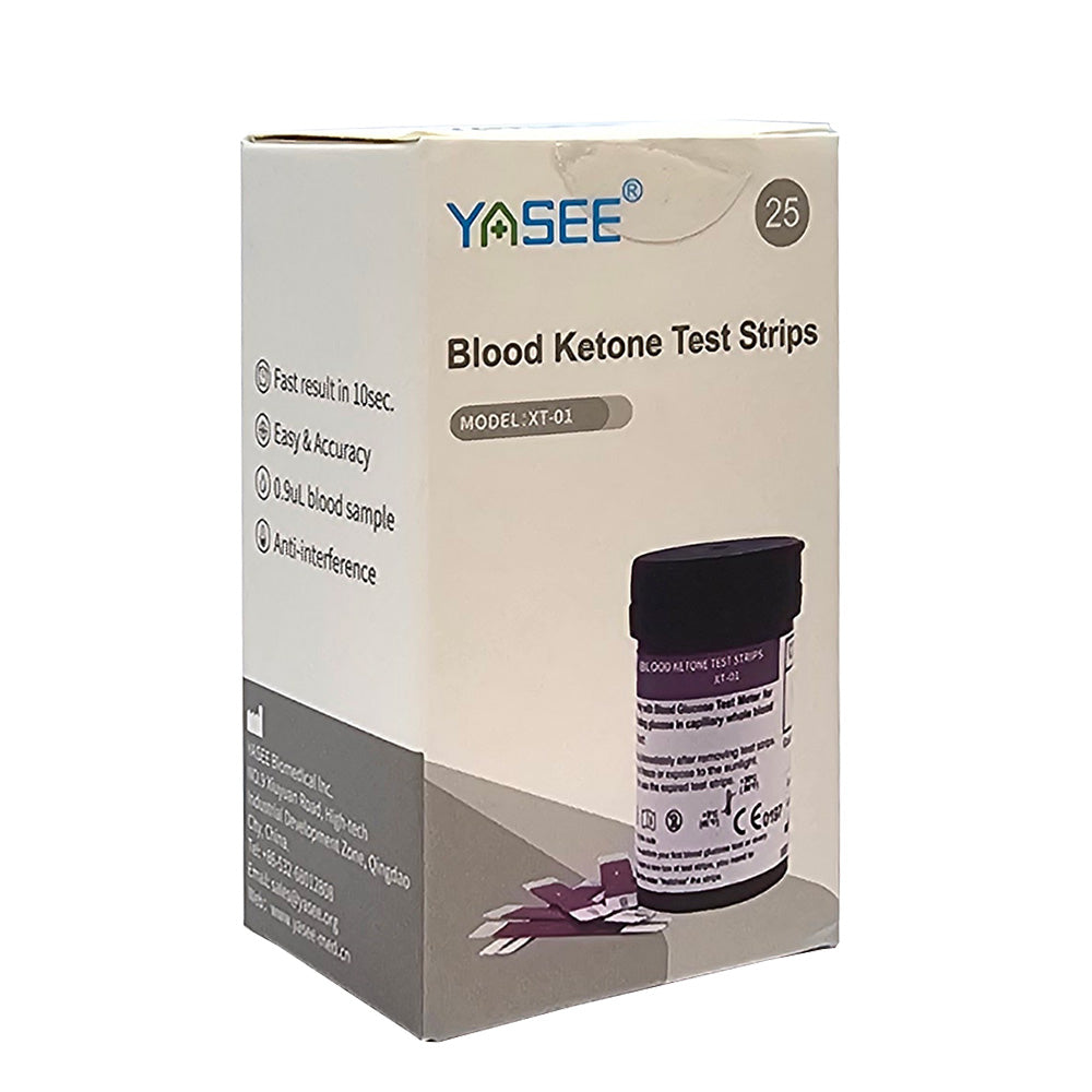Yasee Ketone Test Strips KT-01 x 25 pcs | Suits Yasee Blood Meter