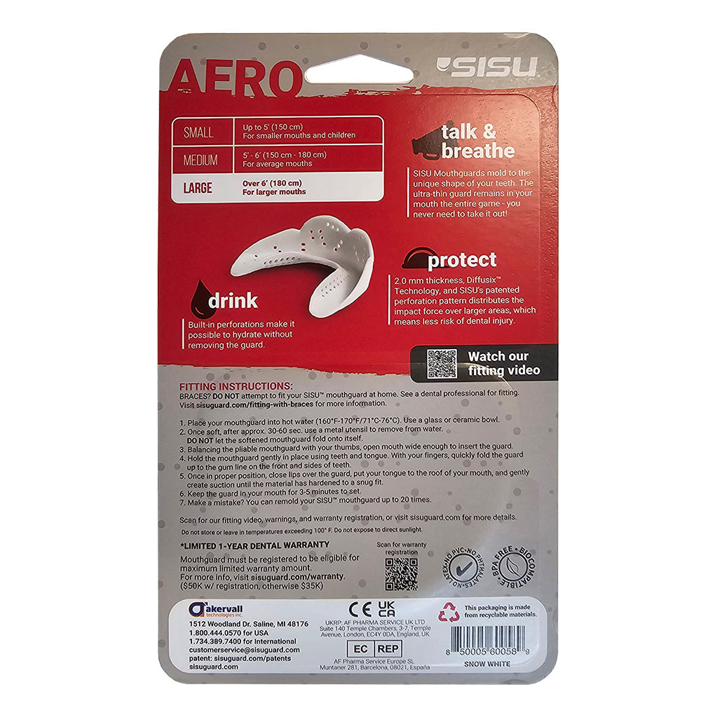 SISU AERO LARGE Nextgen Mouthguard - SNOW WHITE