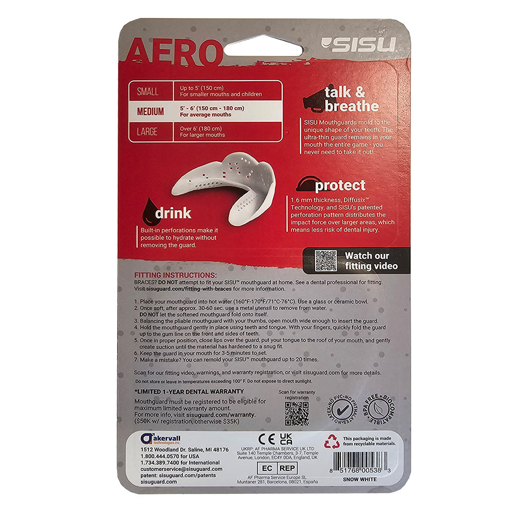 SISU AERO MEDIUM Nextgen Mouthguard - SNOW WHITE