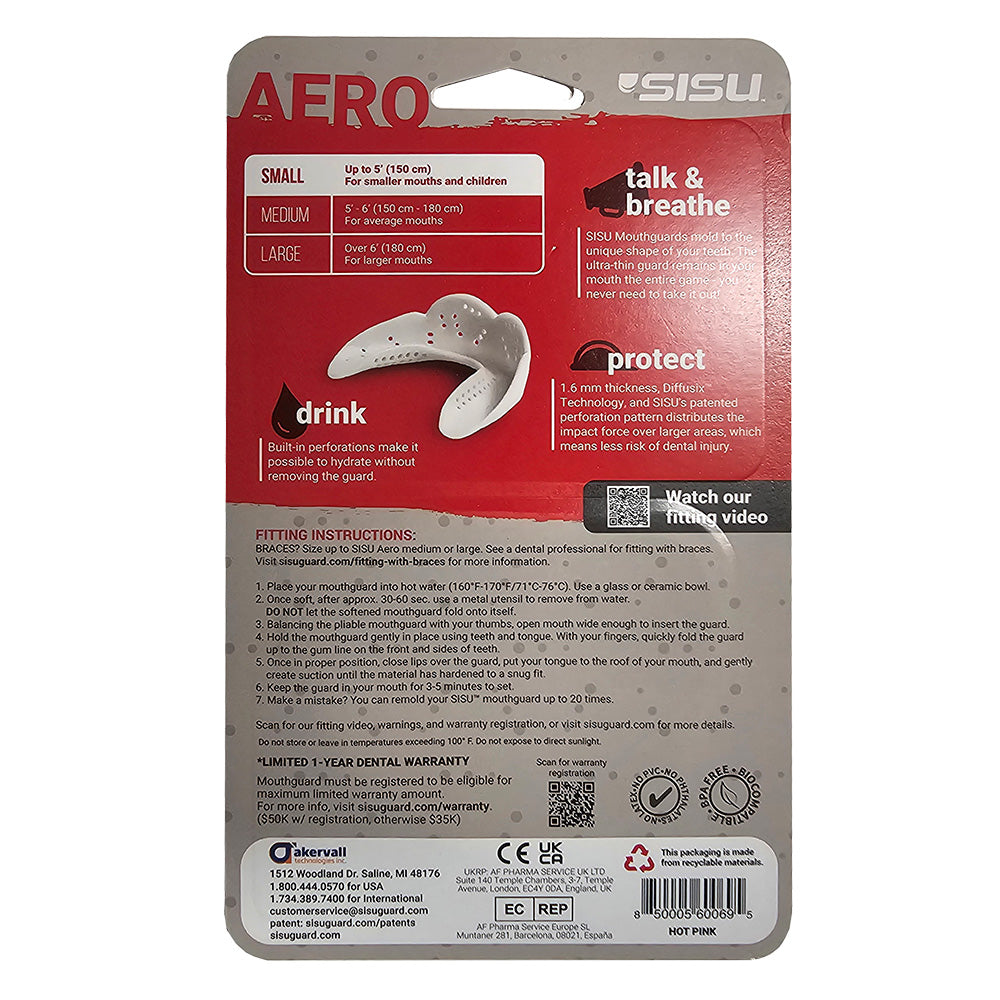 SISU AERO SMALL Nextgen Mouthguard - HOT PINK