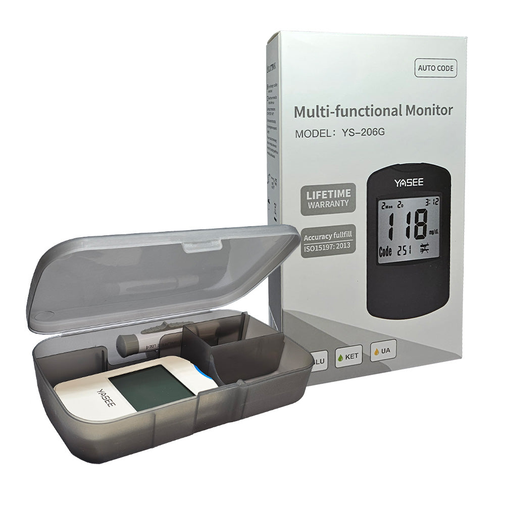 Yasee Glucose + Ketone + Uric Acid Blood Tester Kit