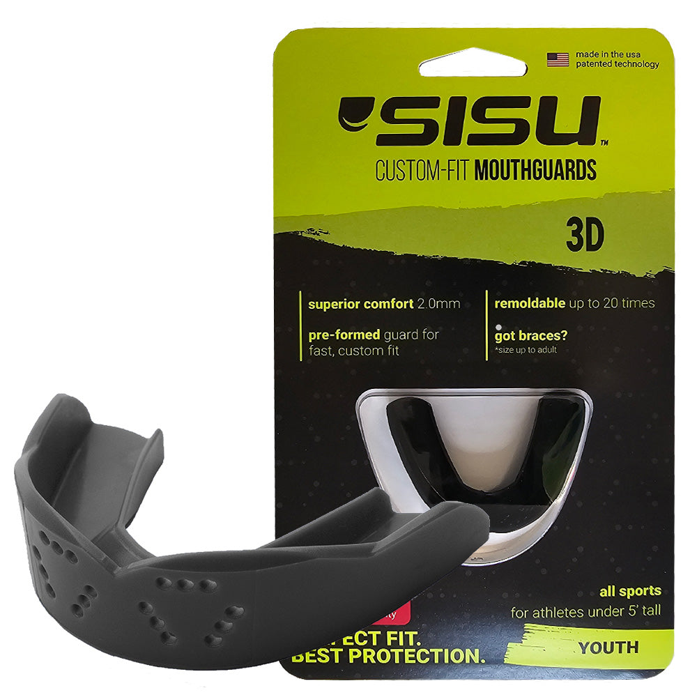SISU 3D YOUTH Mouthguard - BLACK - Athletes Under 152cm