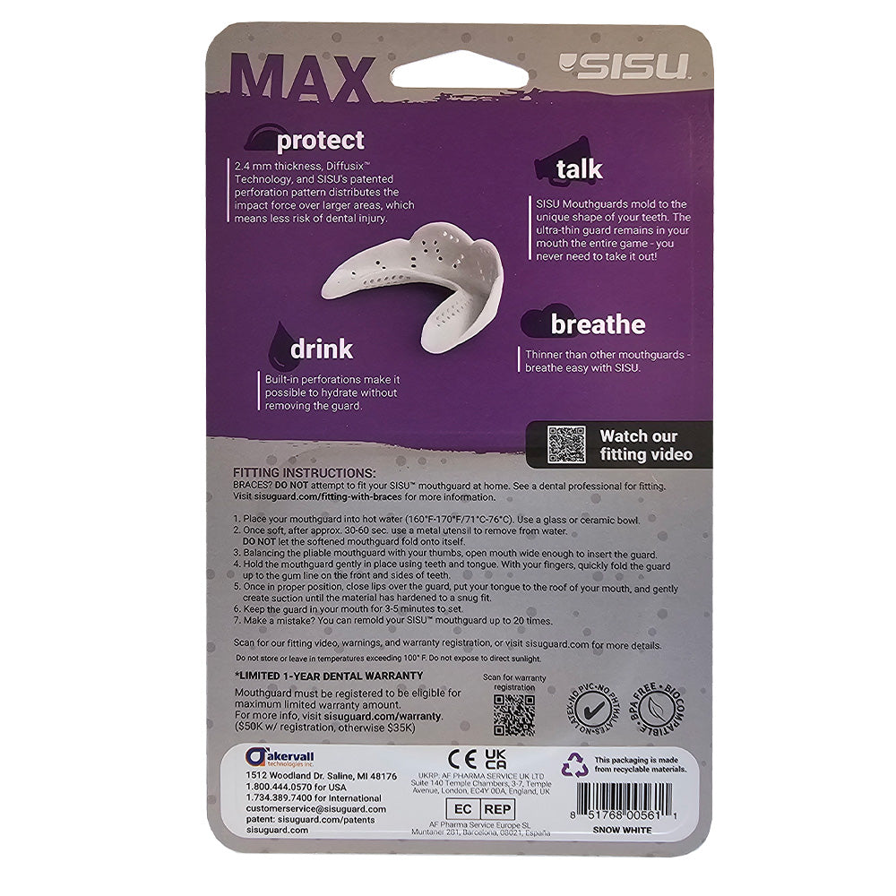 SISU MAX Mouthguard - SNOW WHITE