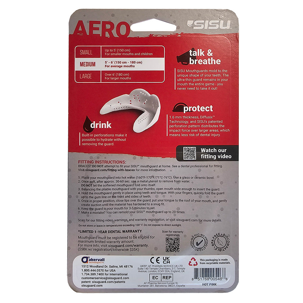 SISU AERO MEDIUM Nextgen Mouthguard - HOT PINK