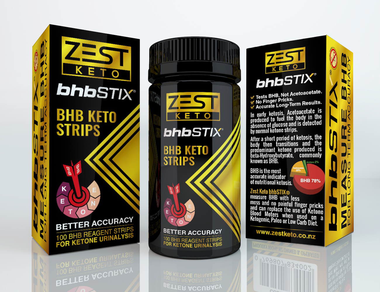 Zest Keto bhbSTIX® - Ketone BHB Test Strips pack/100 Strips