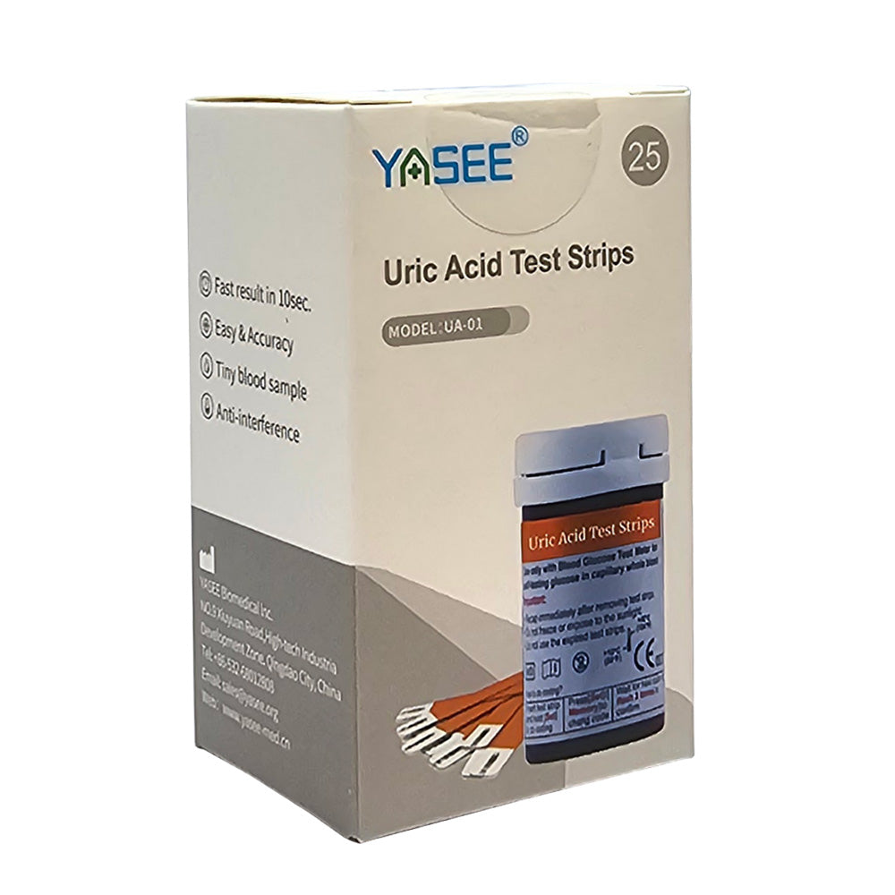Yasee Uric Acid Test Strips UA-01 x 25 pcs | Suits Yasee Blood Meter