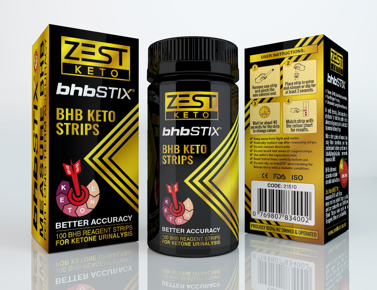 Zest Keto bhbSTIX® - Ketone BHB Test Strips pack/100 Strips