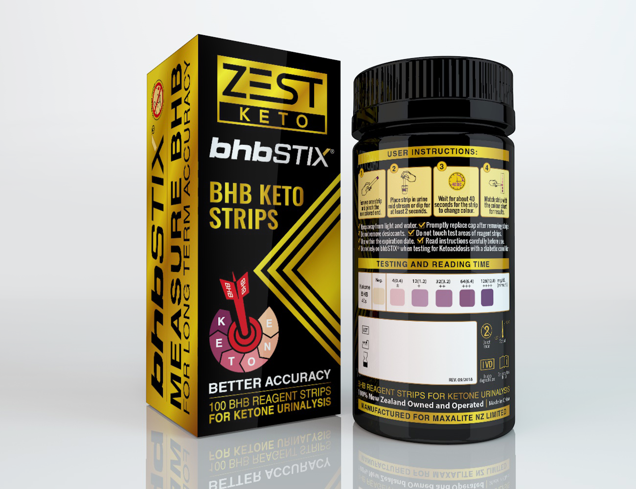 Zest Keto bhbSTIX® - Ketone BHB Test Strips pack/100 Strips