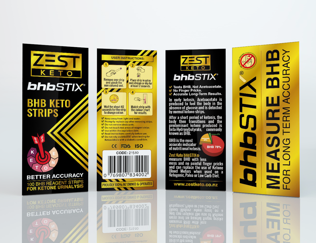 Zest Keto bhbSTIX® - Ketone BHB Test Strips pack/100 Strips
