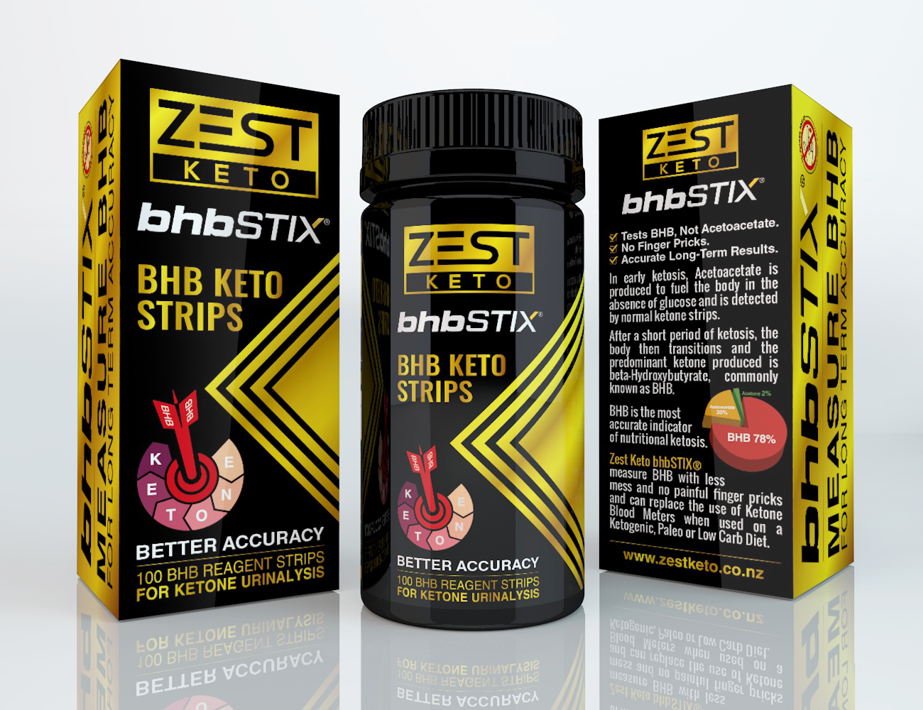 Zest Keto bhbSTIX® - Ketone BHB Test Strips pack/100 Strips